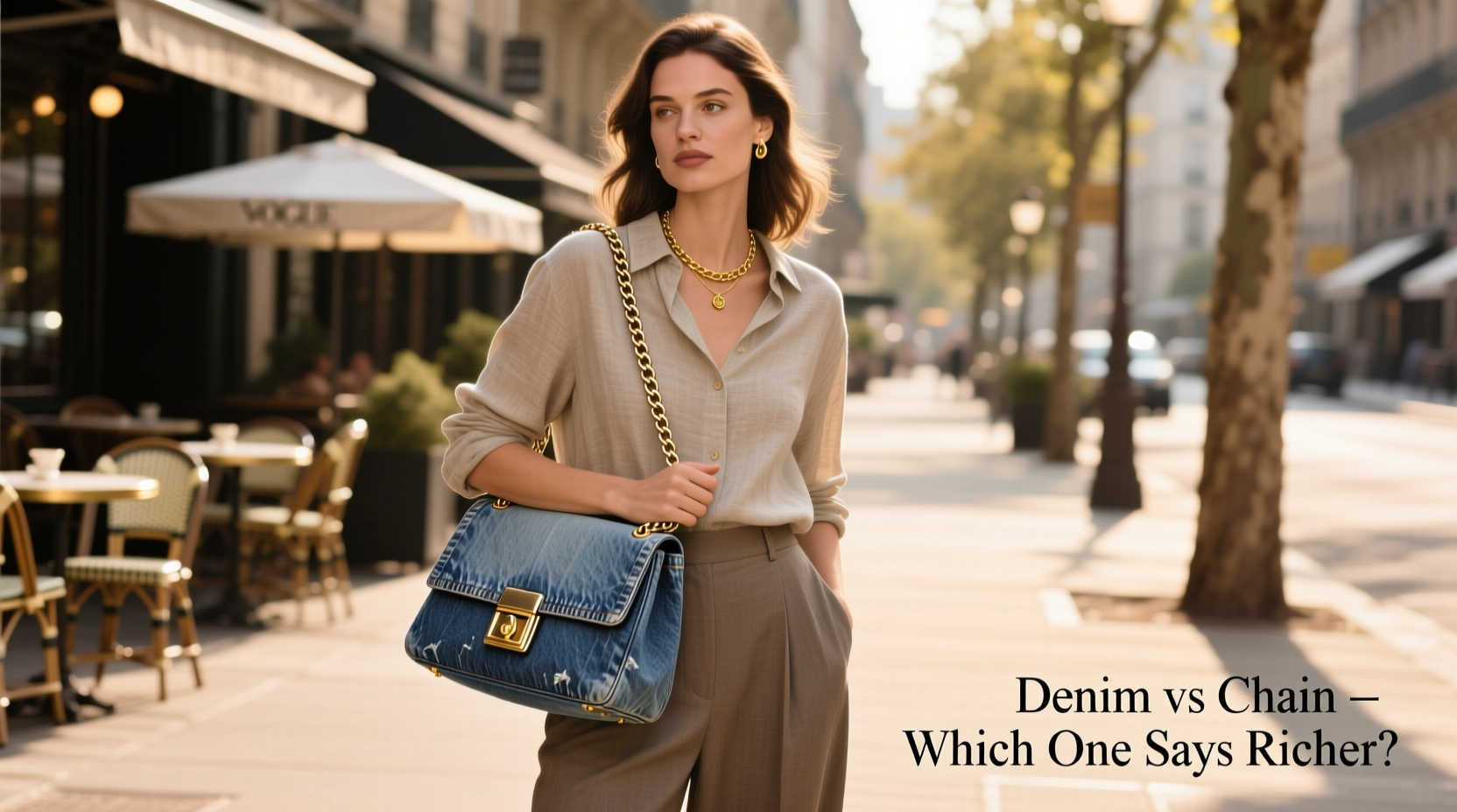 denim bag vs chain bag which one makes you look richer without trying too hard