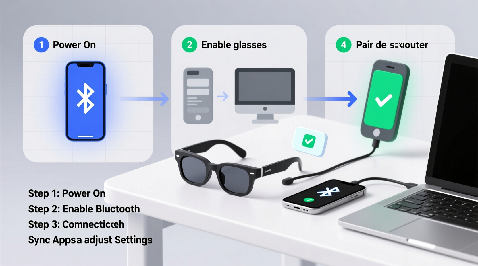 step by step guide to connecting smart glasses to your phone and computer easily