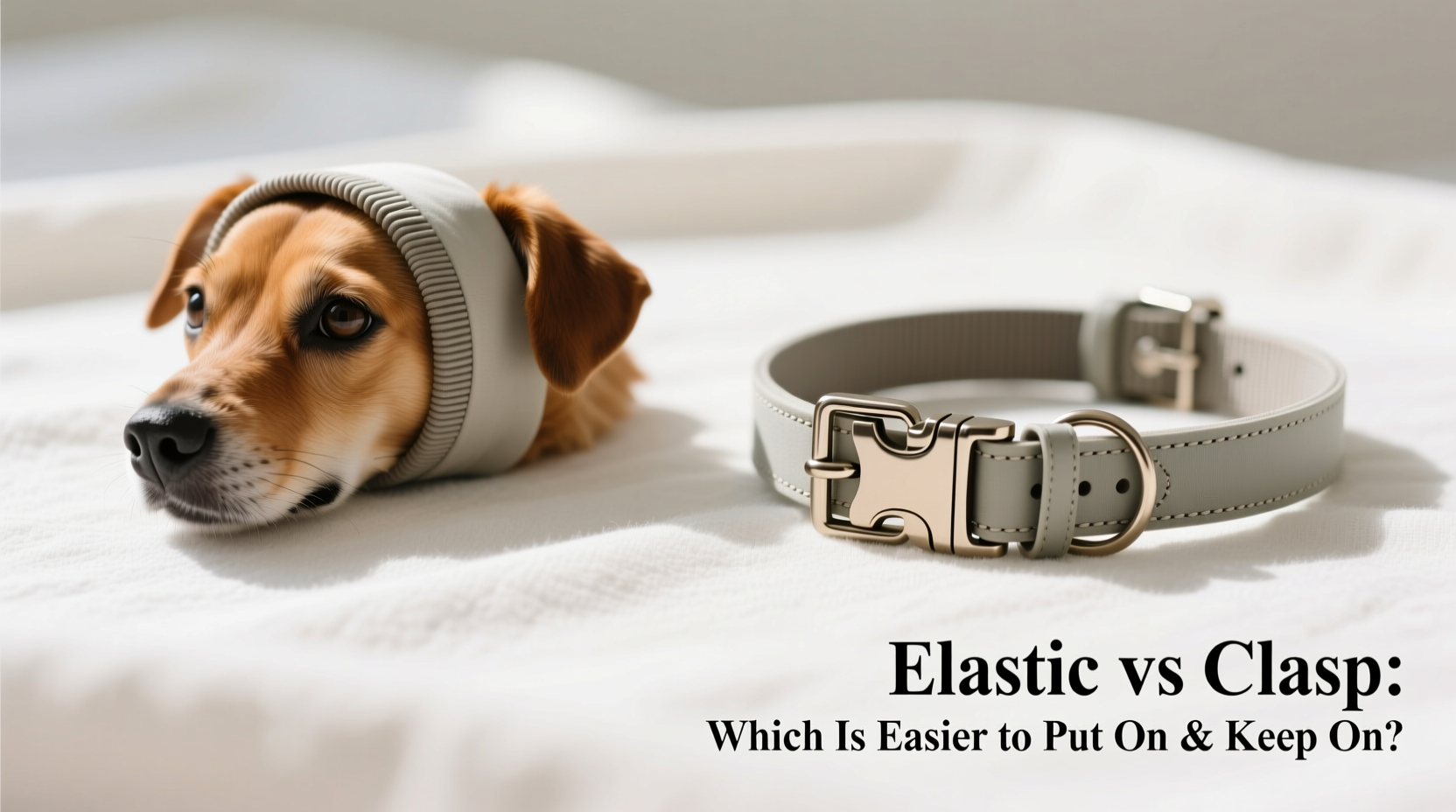 elastic vs clasp dog necklace which one is actually easier to get on and keep on