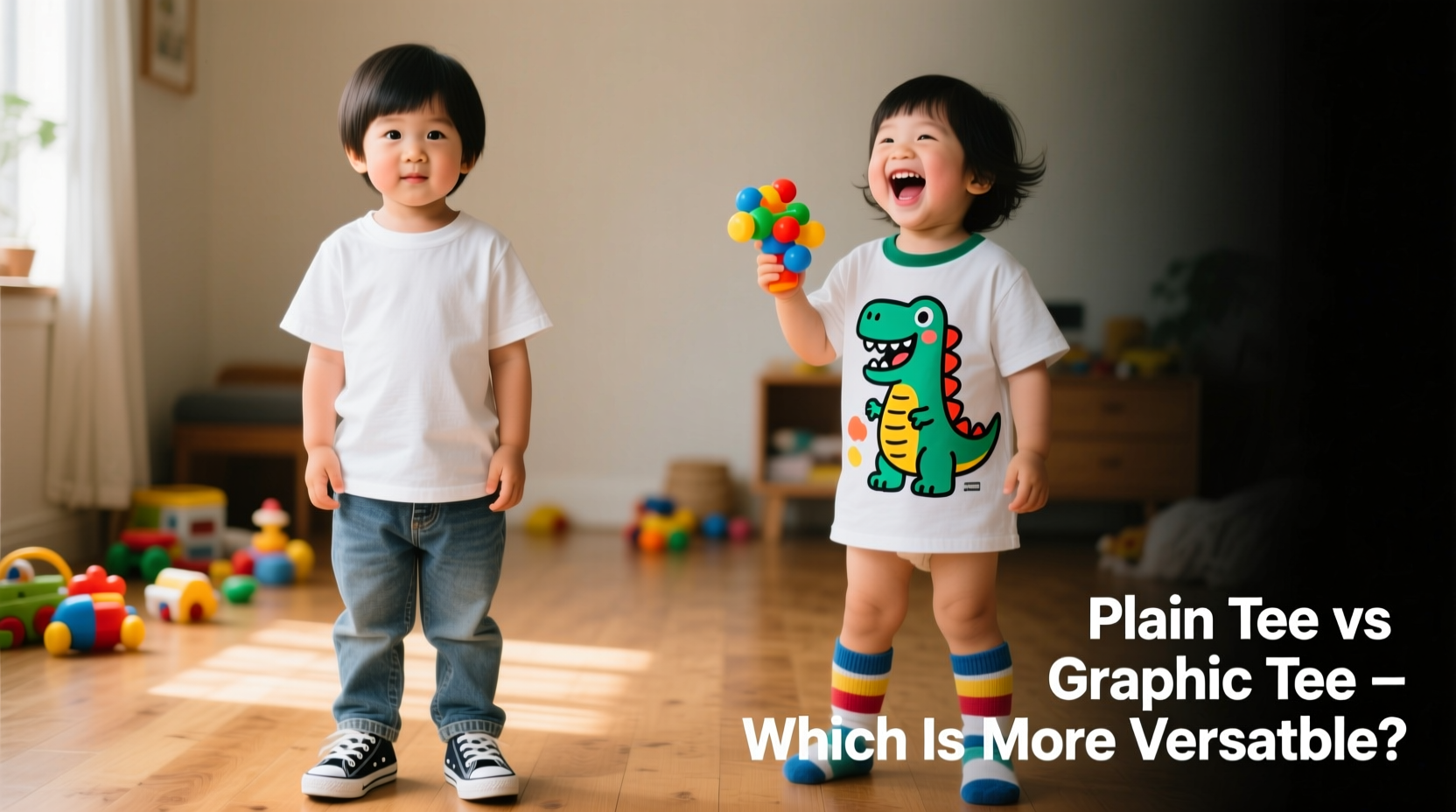 plain tee vs graphic tee for kids which is actually more versatile