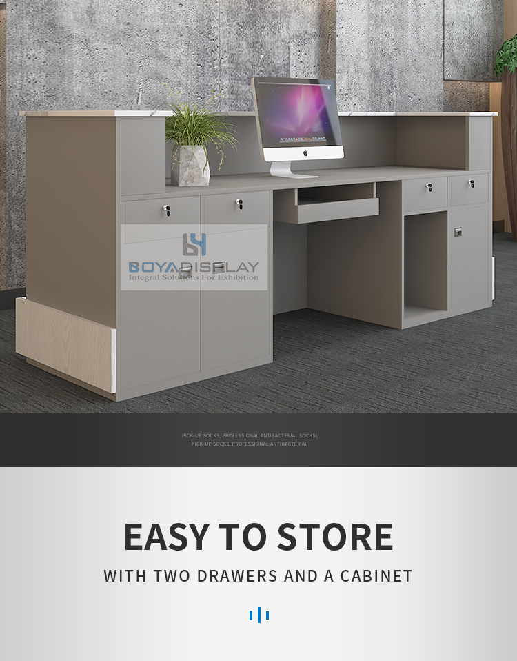 New design reception desk with led lighting salon reception table furniture