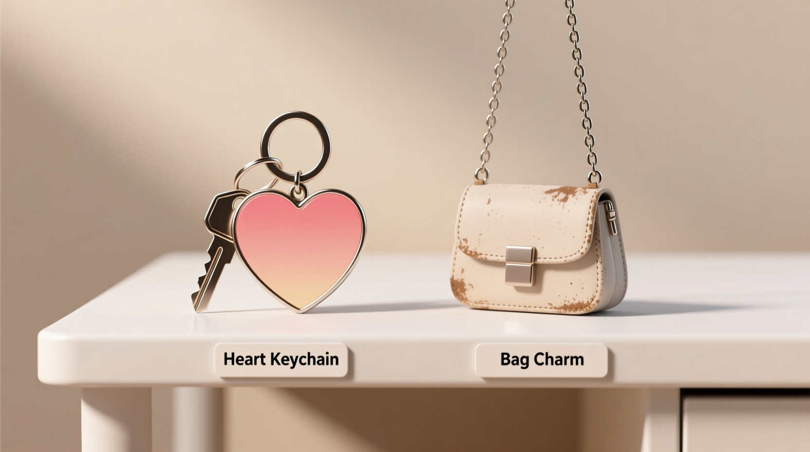 heart keychain vs bag charm are they really that different or am i just wasting money