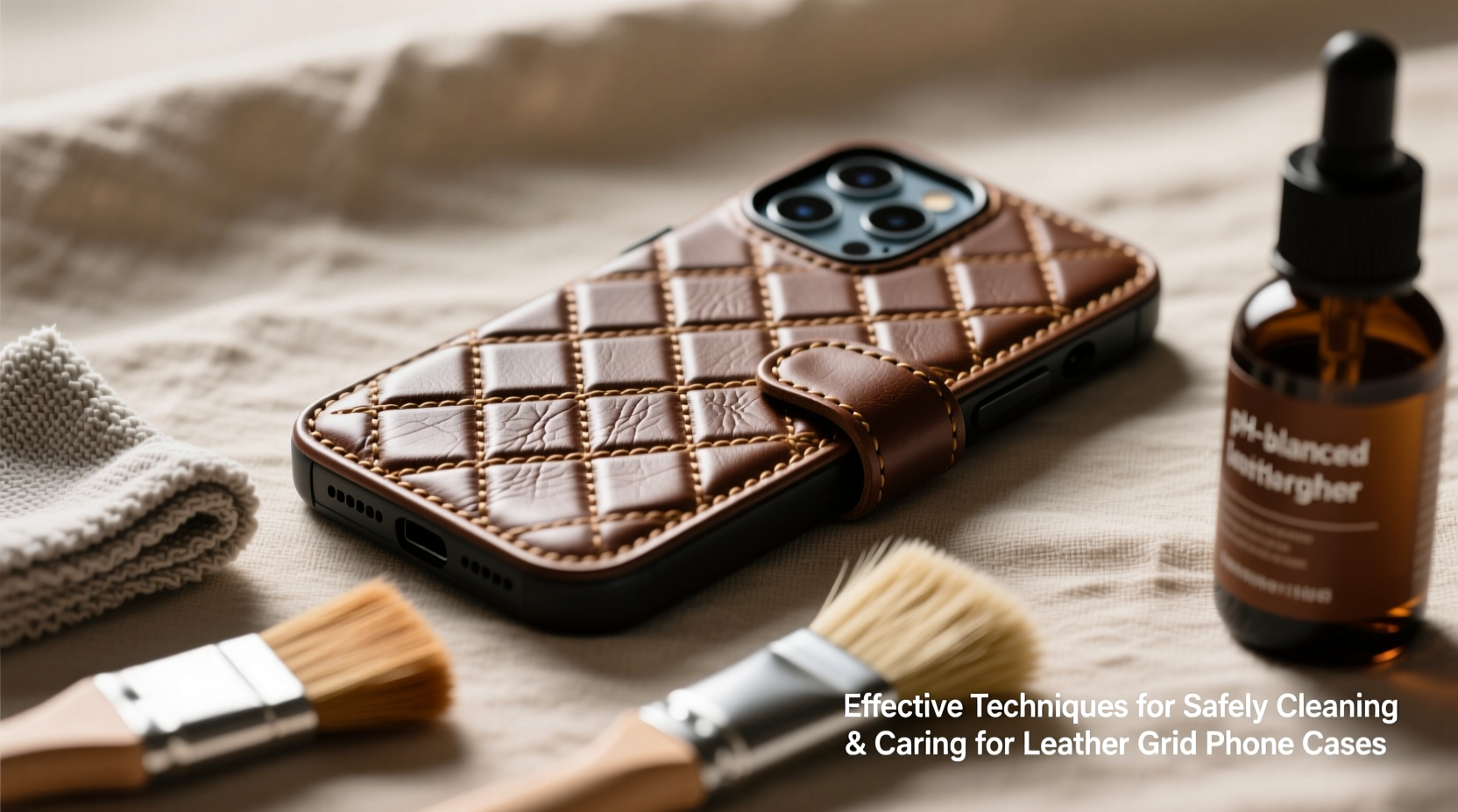 effective techniques for safely cleaning and caring for leather grid phone cases