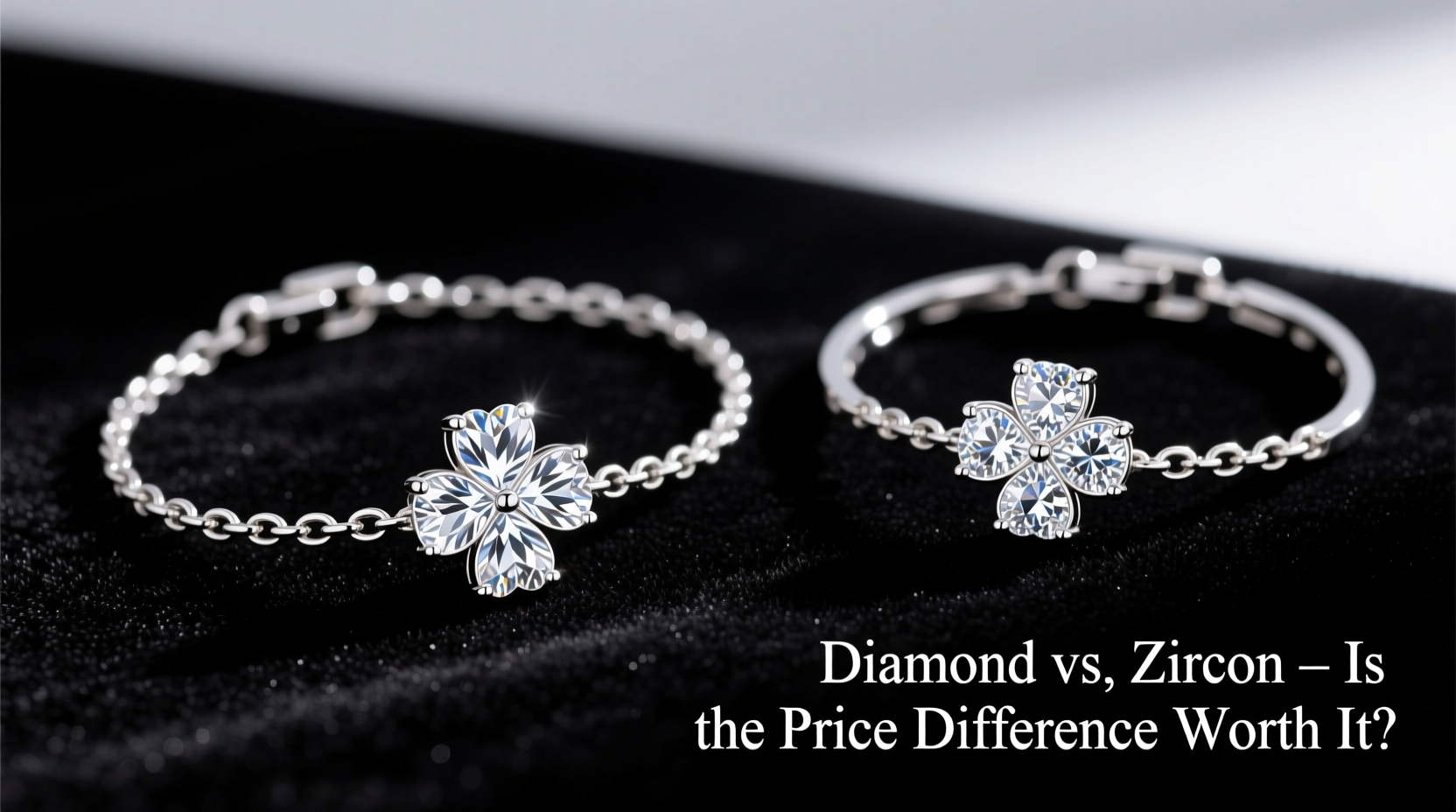 diamond or zircon clover bracelet is the price difference worth it