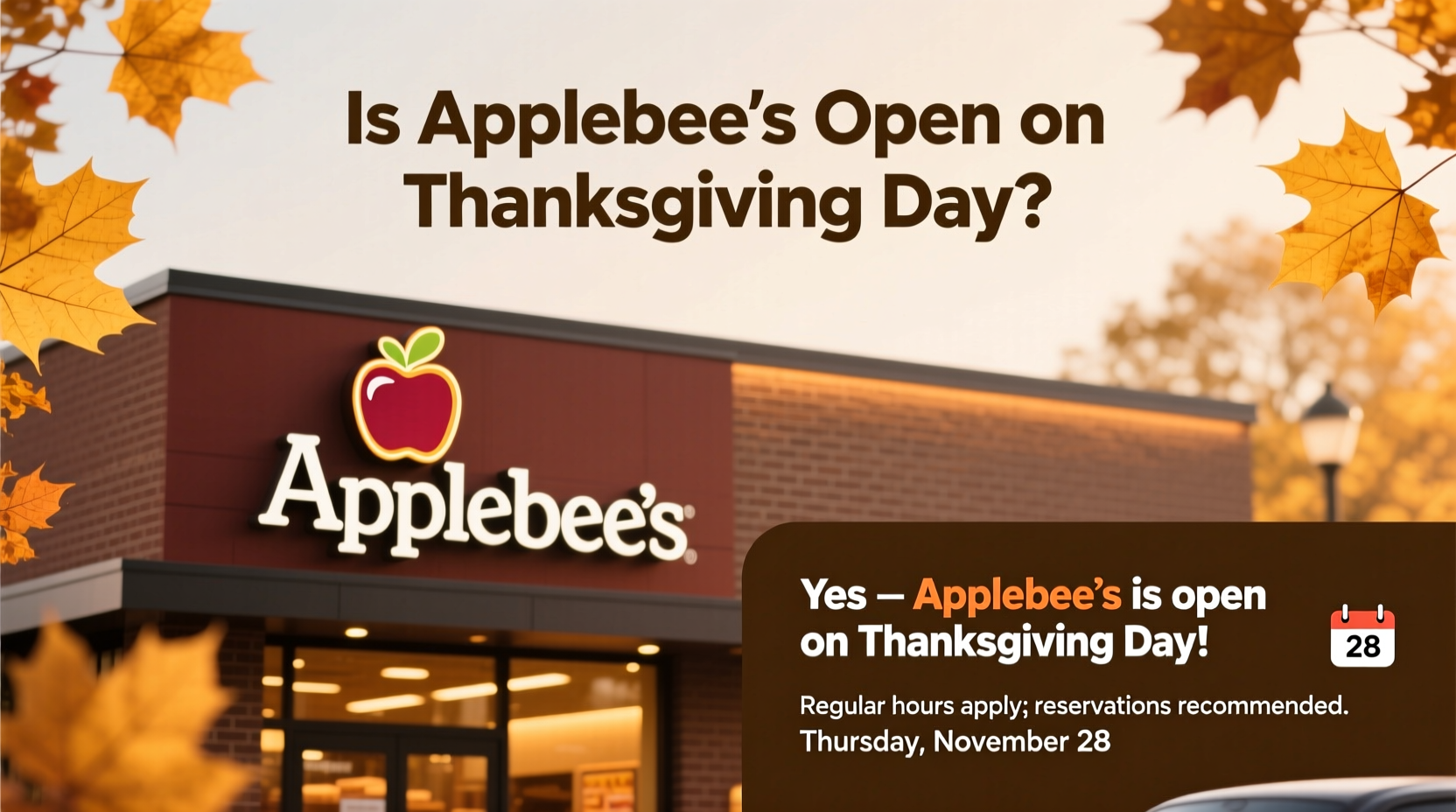 is applebees open on thanksgiving day