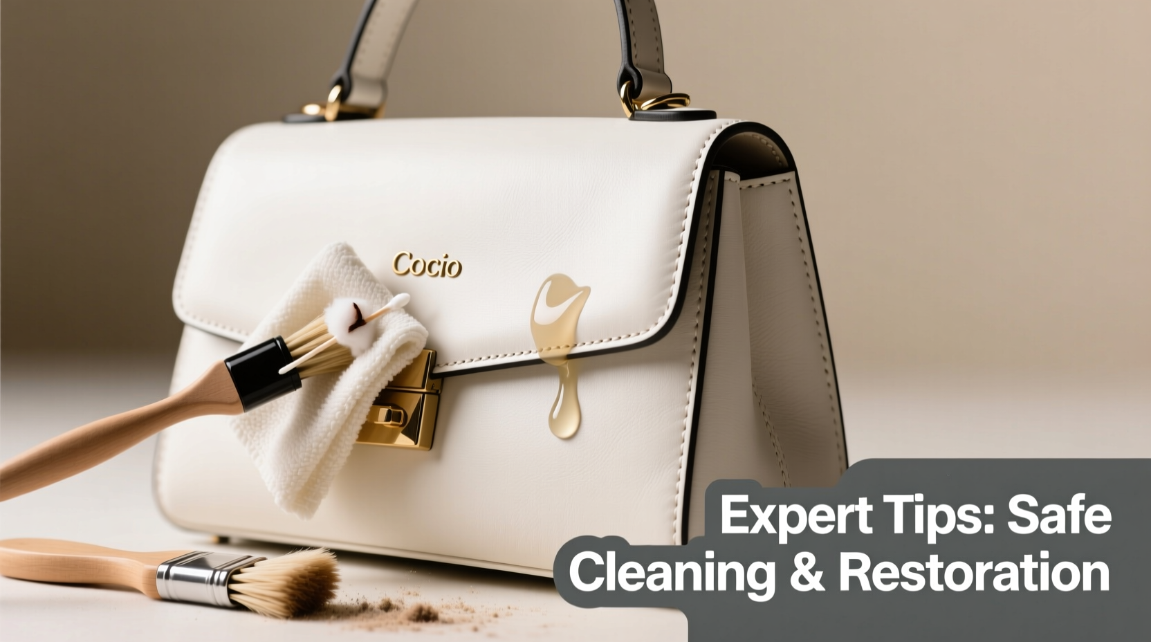 expert tips to clean and restore your white leather cocio designer bag safely