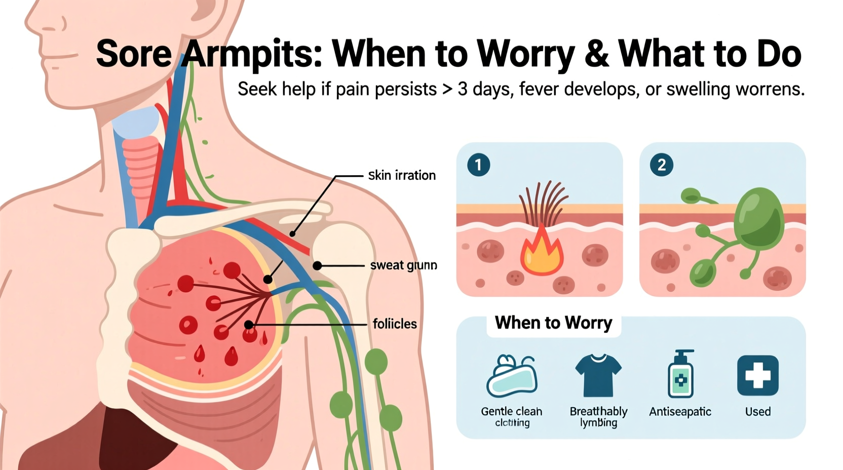 sore armpits causes when to worry and what to do