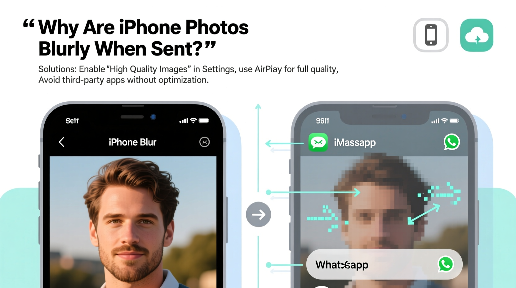 why are iphone photos blurry when sent causes solutions