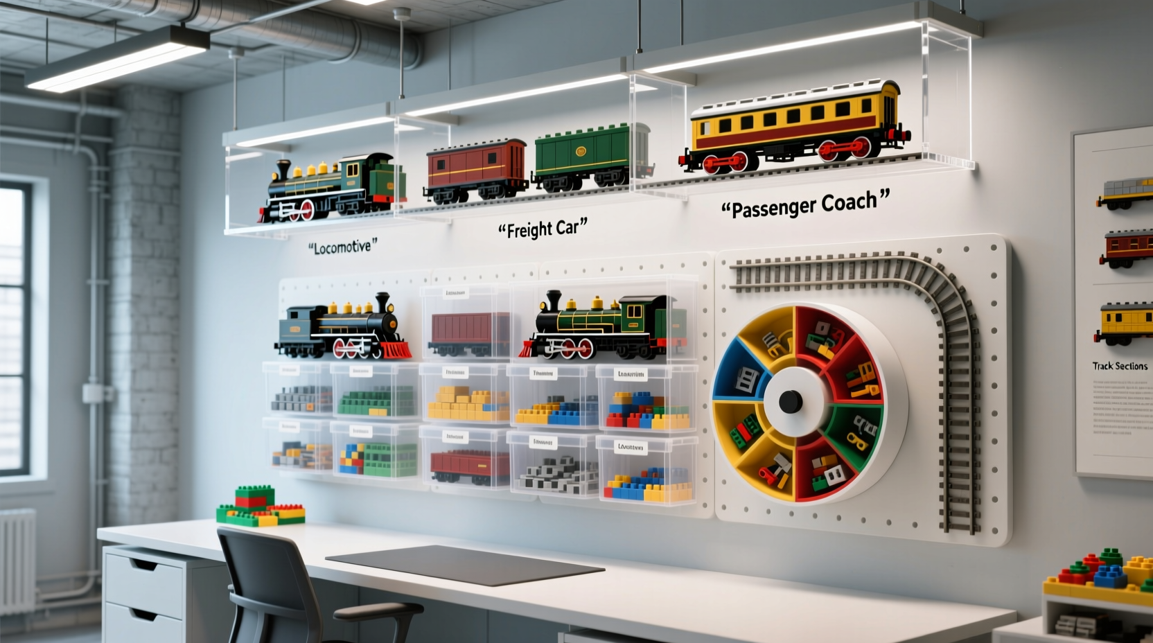 smart and space saving ways to organize and store steam train building block sets