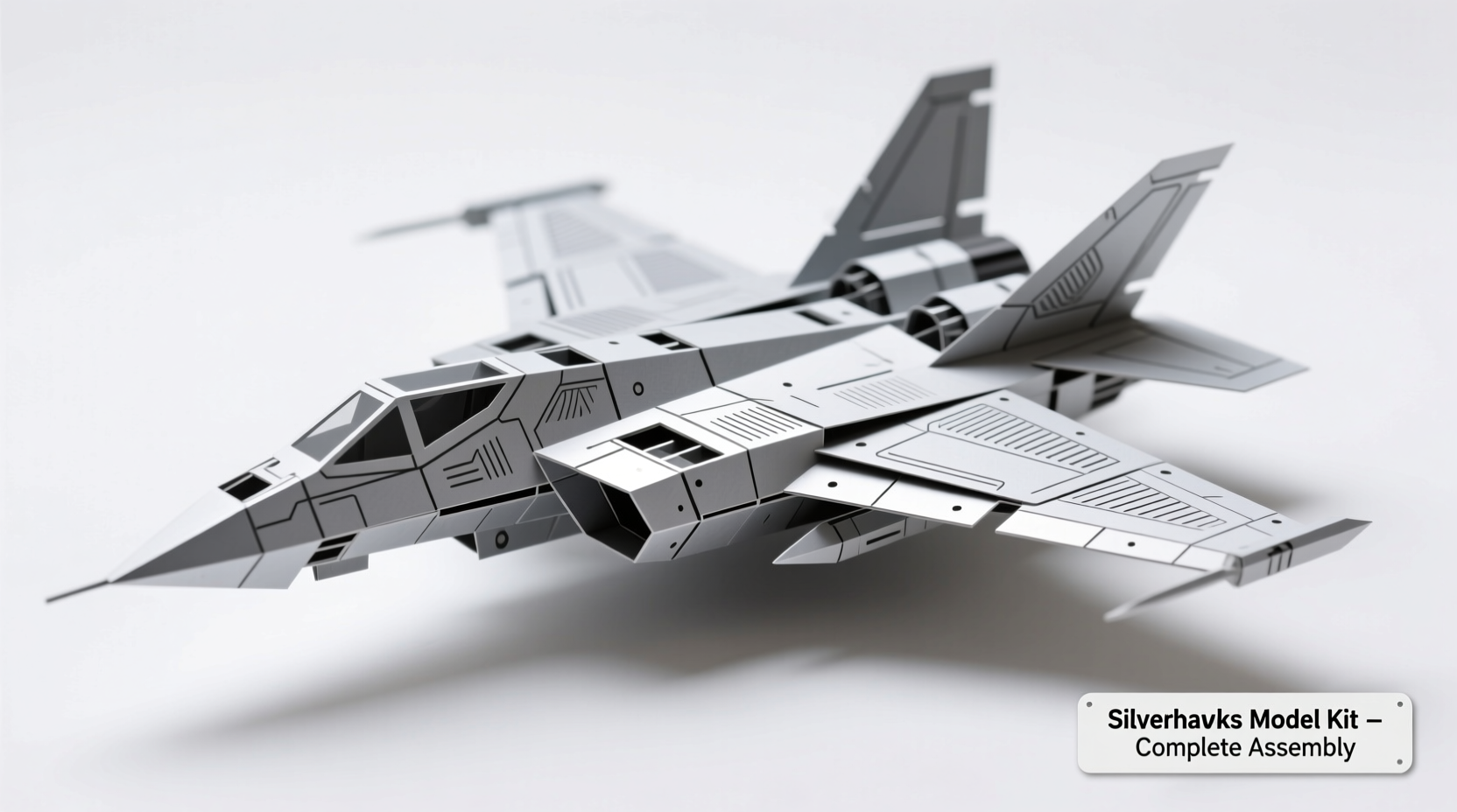 Completed Silverhawks paper craft model with detailed components