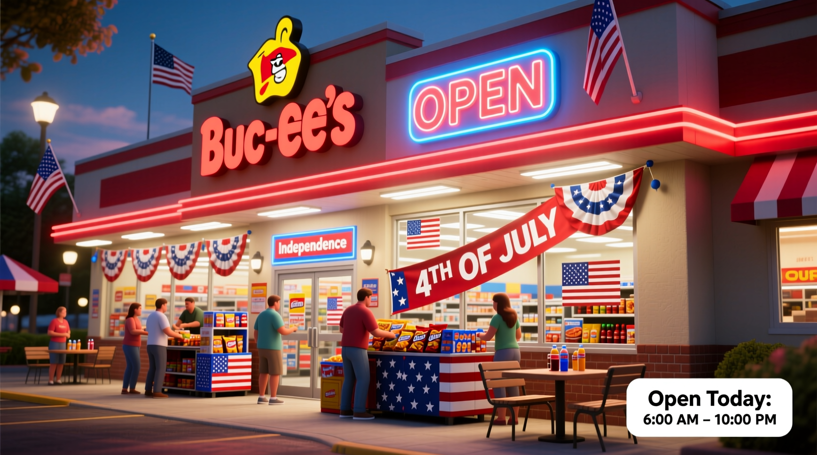 is bucees open on fourth of july