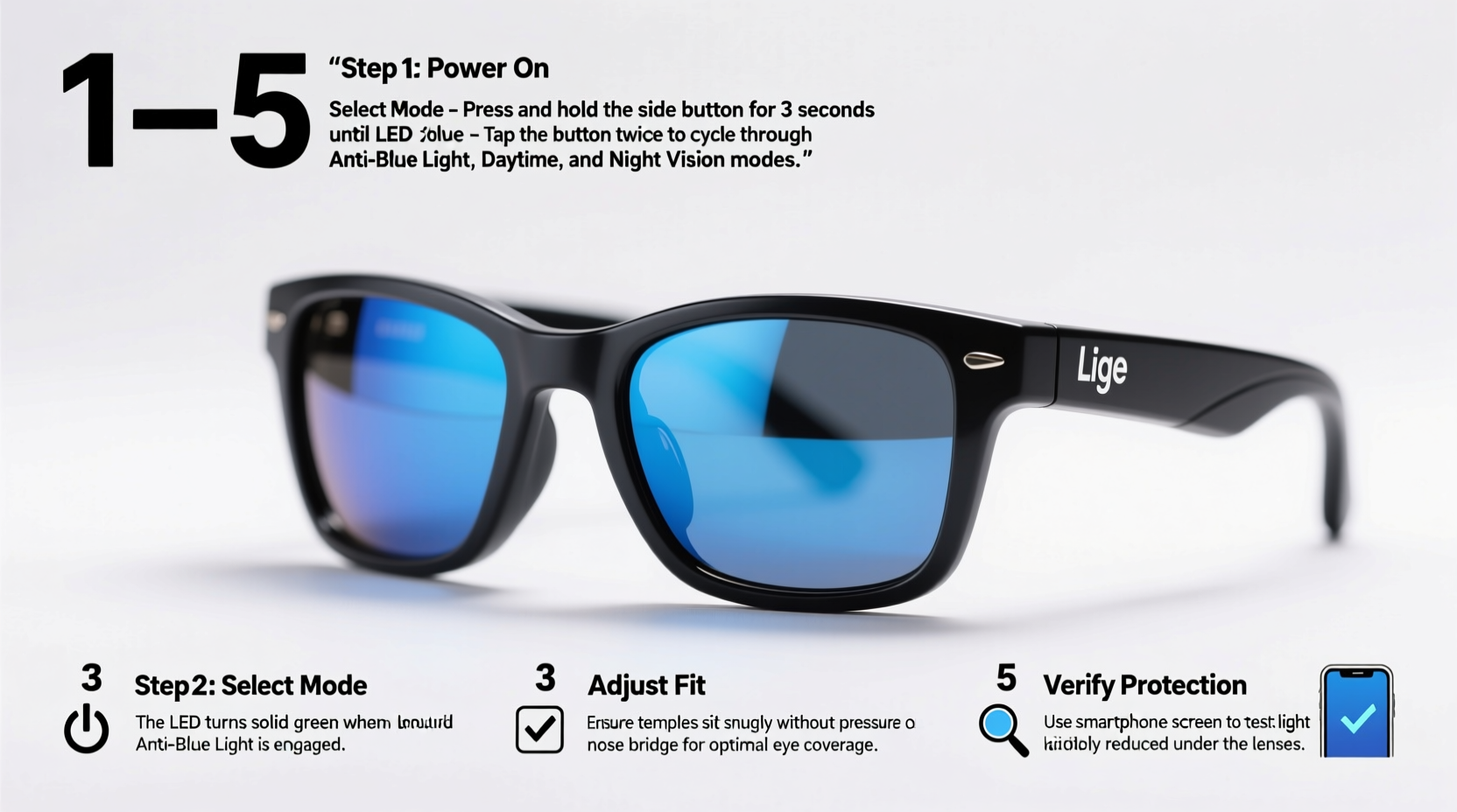 step by step guide to activating anti blue light features on lige sunglasses for optimal eye protection