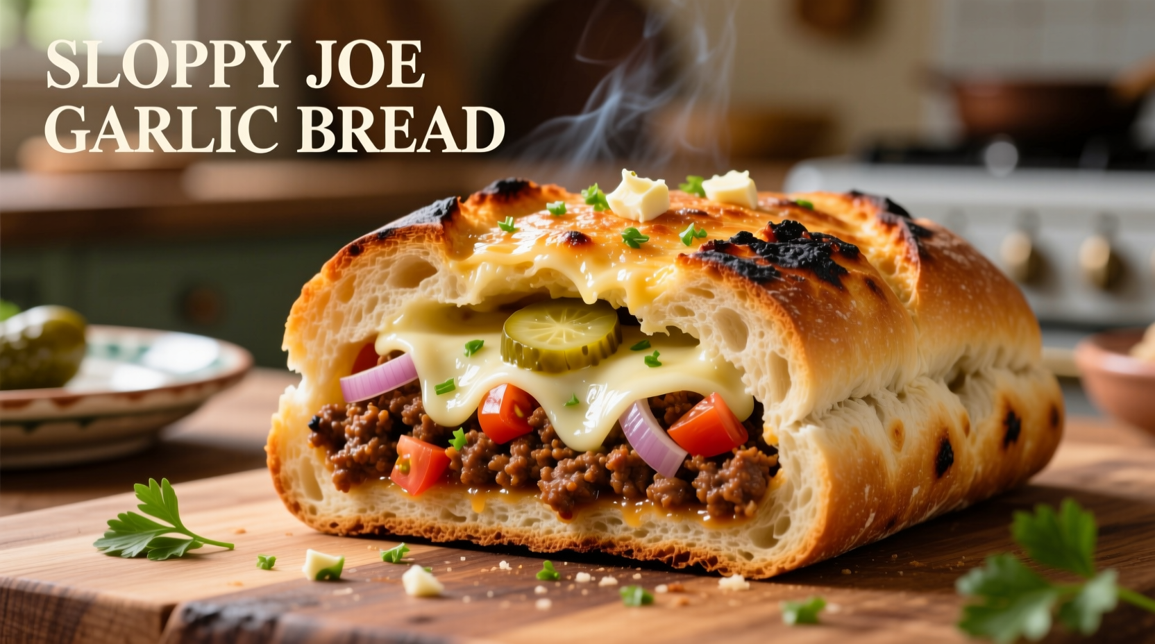 sloppy joe garlic bread
