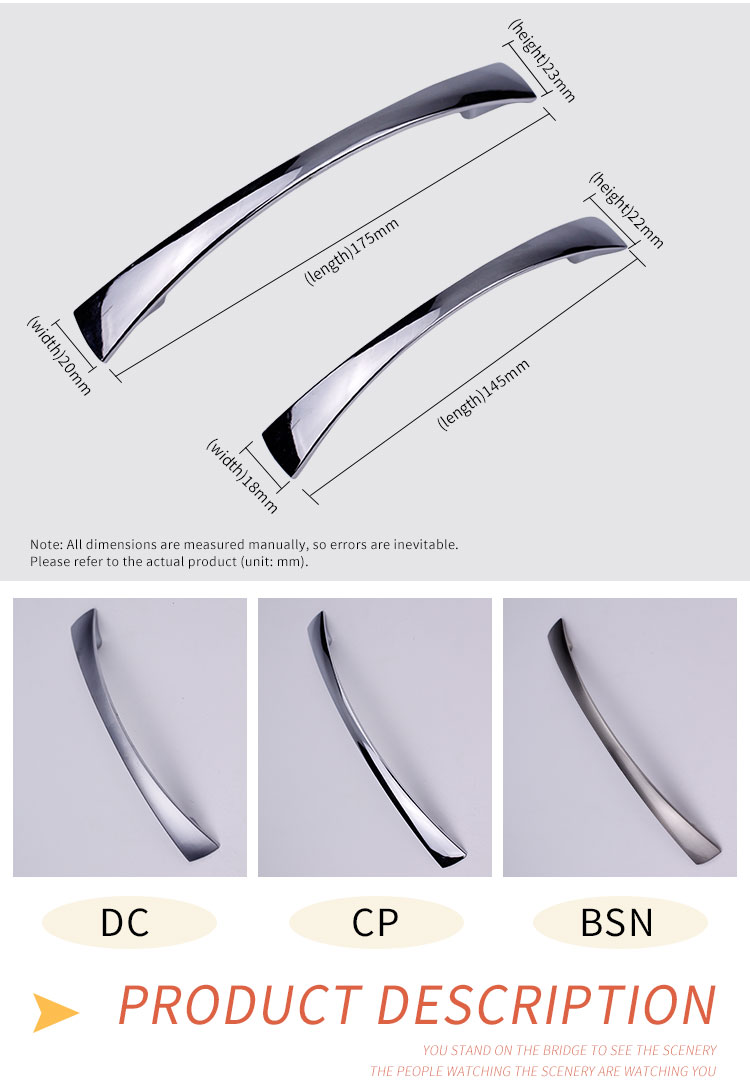 Nordic Minimalist Custom Kitchen Accessories Living Room Stainless Steel handle,  Silver 4 inch cabinet Drawer pulls Handle