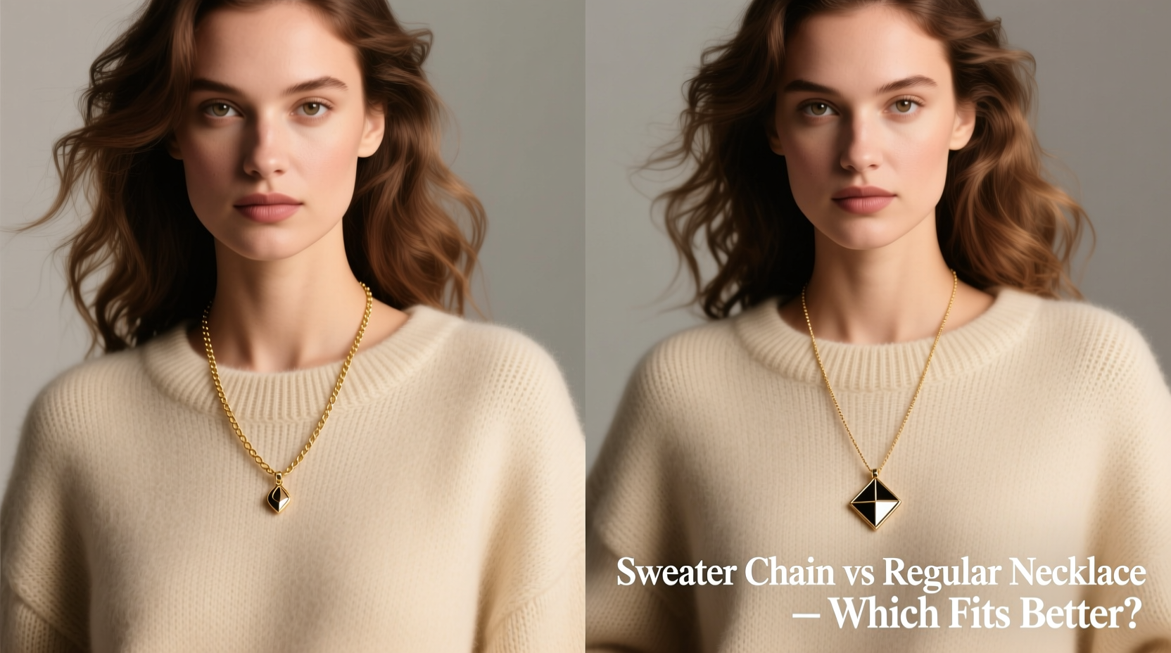sweater chain vs regular necklace which one looks better with sweaters and does length even matter