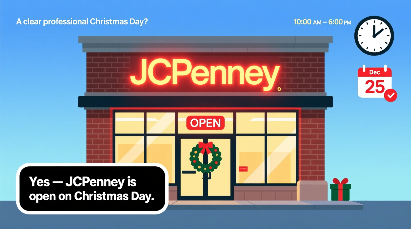 is jcpenney open on christmas