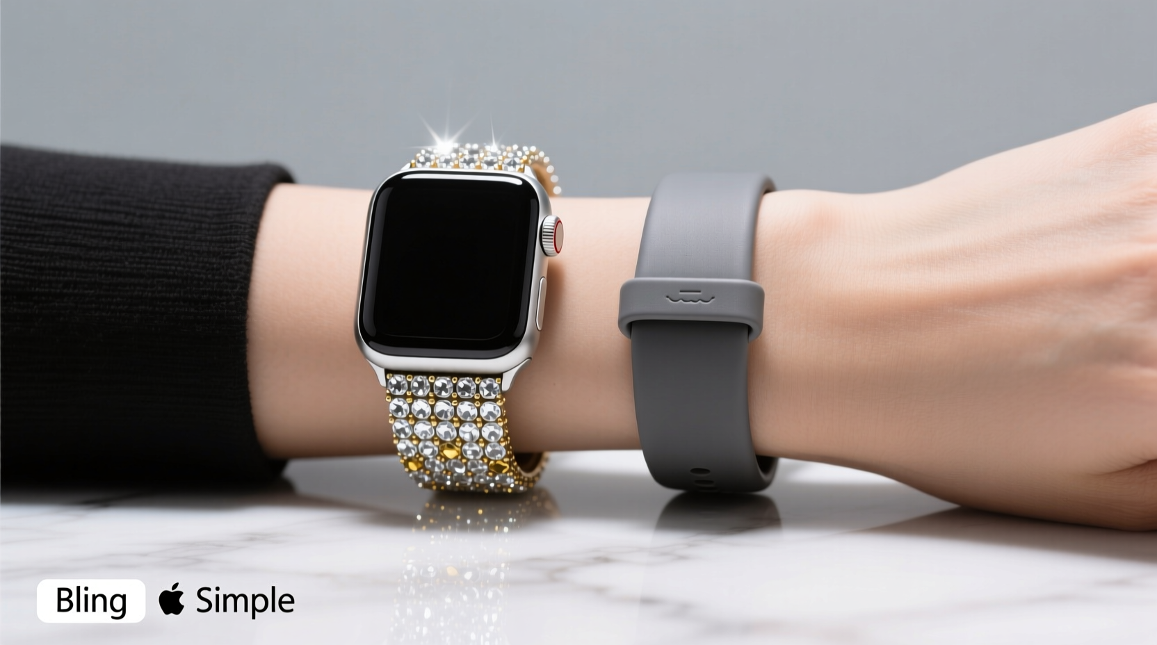 sparkly vs plain apple watch band does the bling really look good or is simple better