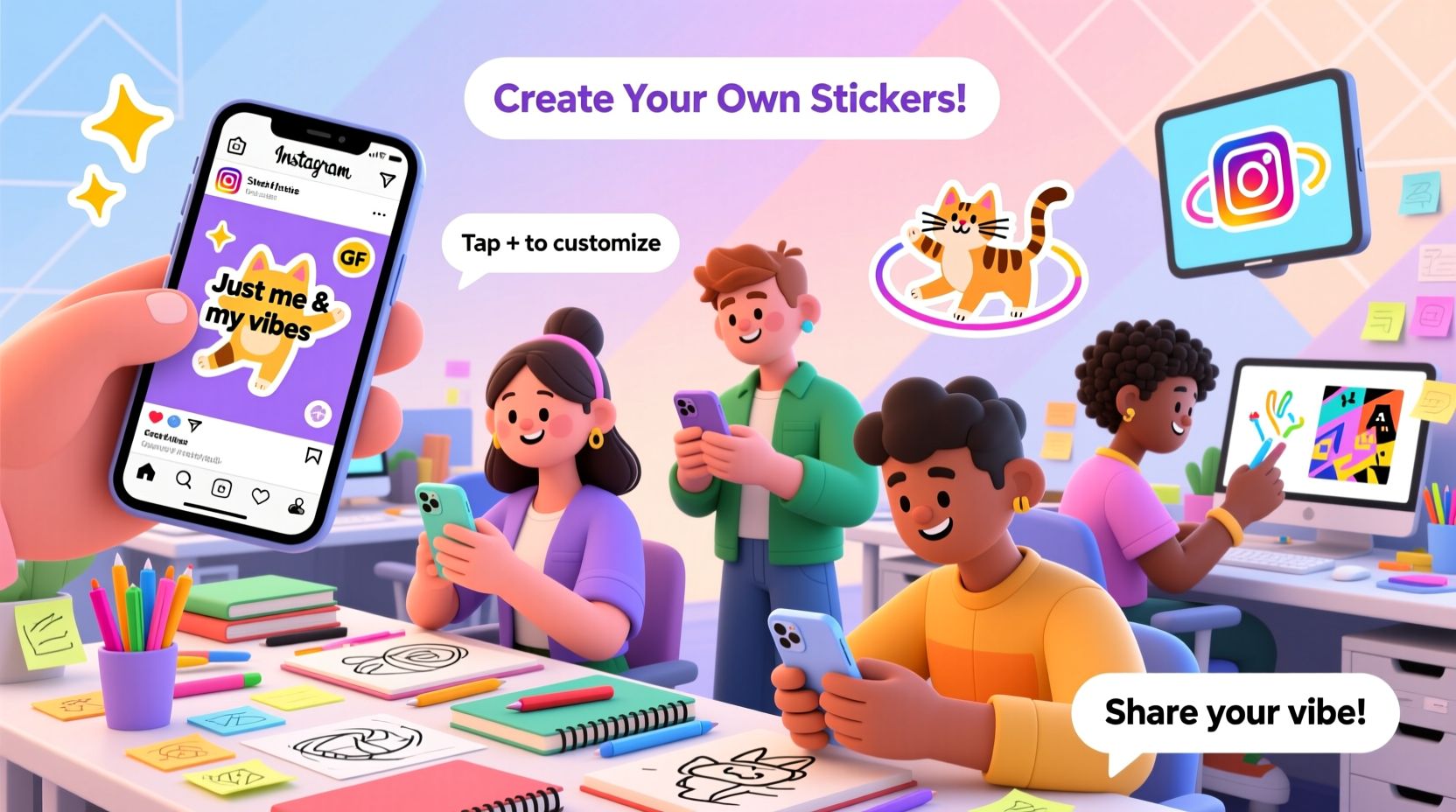 creative ways to make and customize your own stickers on instagram
