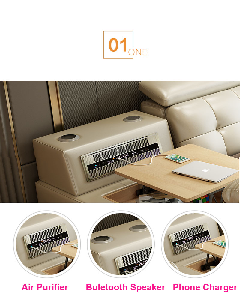 Modern leather bed design  smart multifunction bed