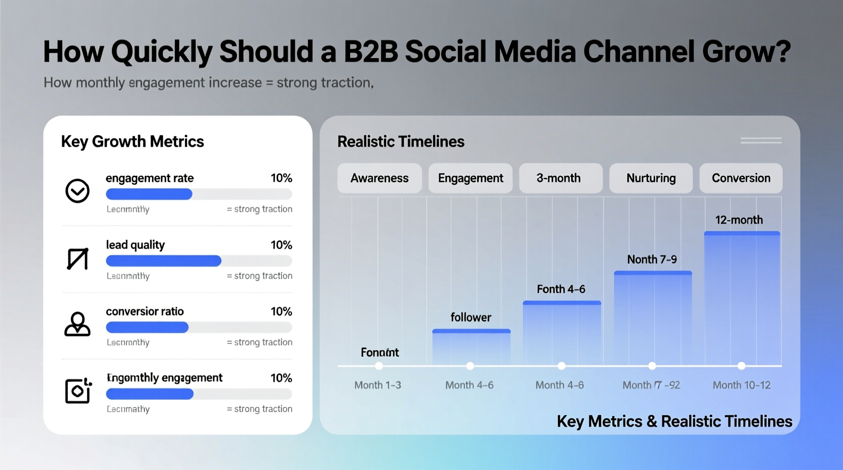 how quickly shoud a b2b social media channel grow