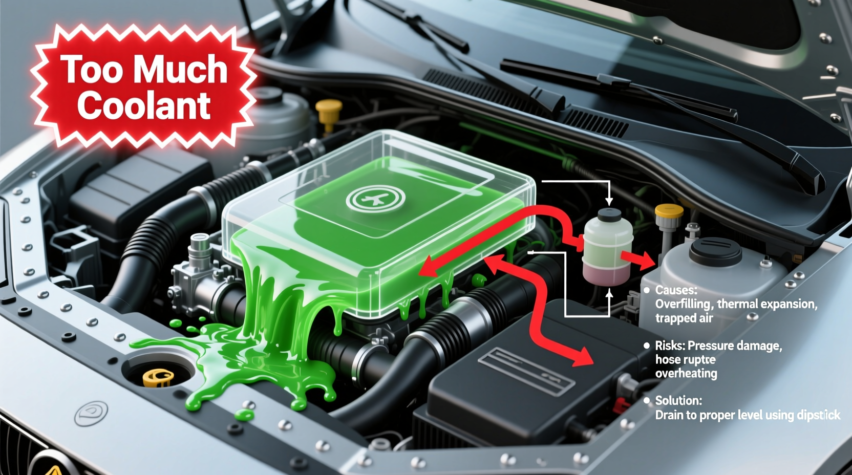 can you put too much coolant in your car