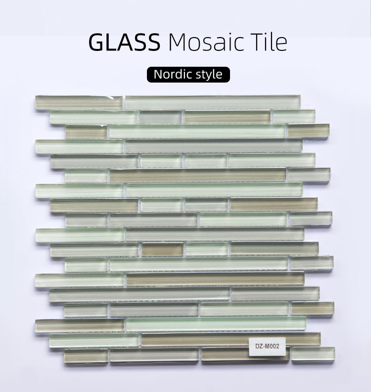 30*30cm Living Room Strip Type Glass Mosaic Tile Background Decor