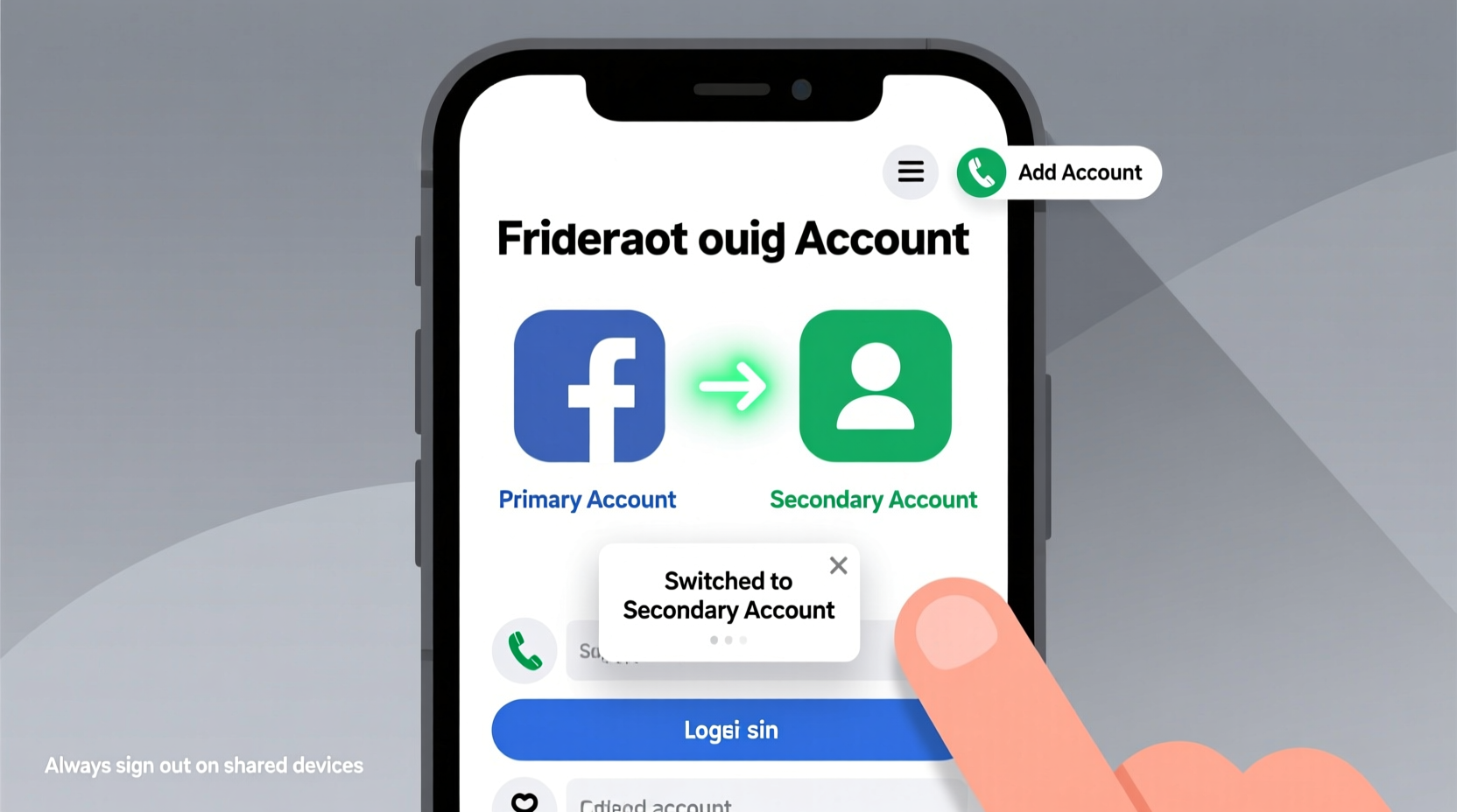 how to easily switch and log into a different facebook account without losing access