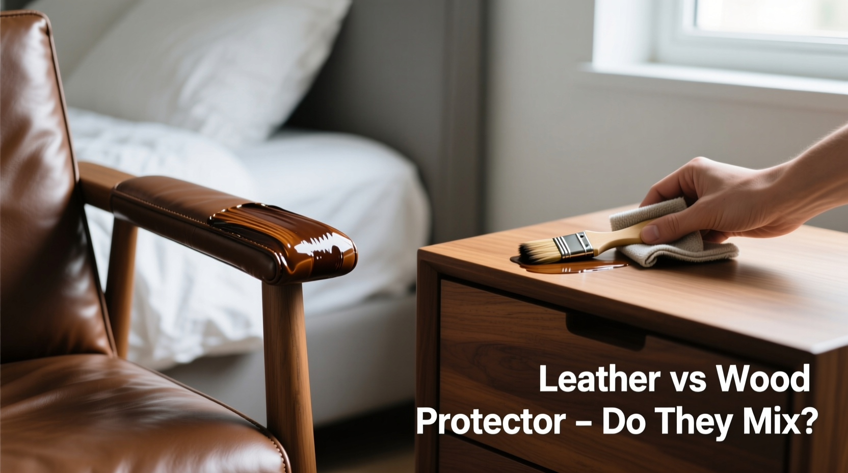 leather vs wood protector can i use the same stuff on my bedside table or am i gonna ruin it