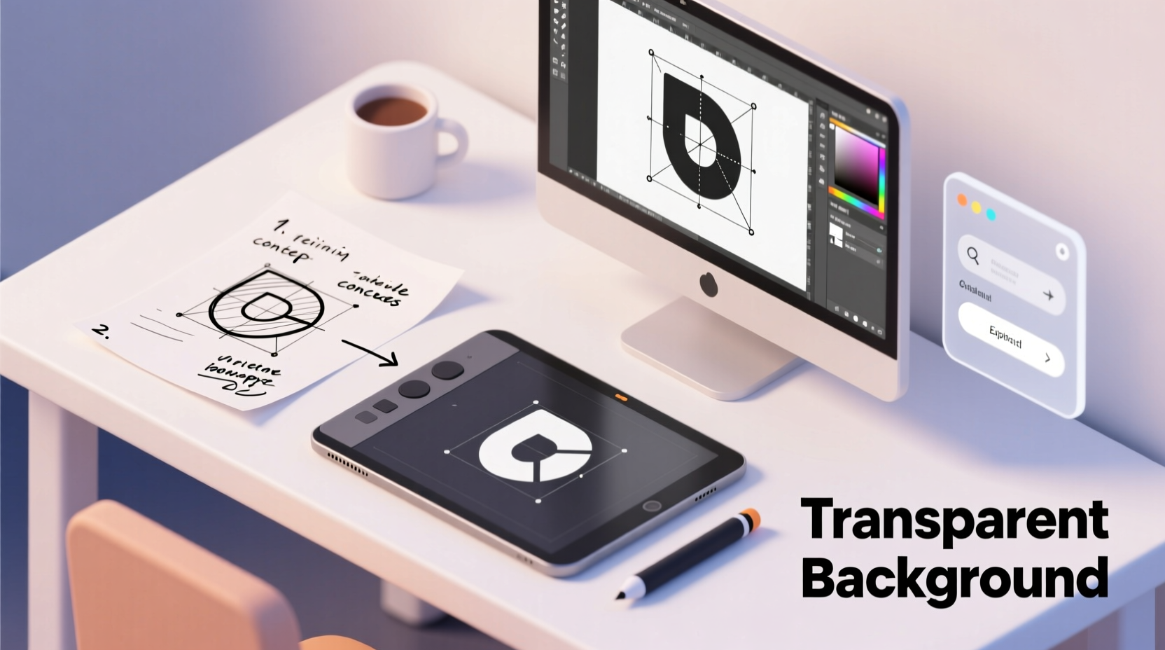 step by step guide how to create a professional logo with a transparent background