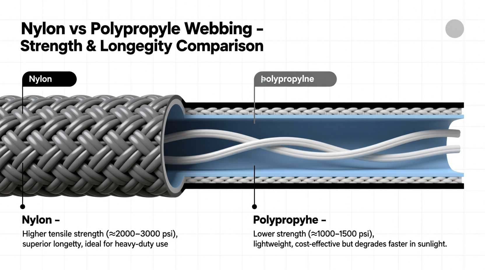 nylon vs polypropylene webbing which one is stronger lasts longer