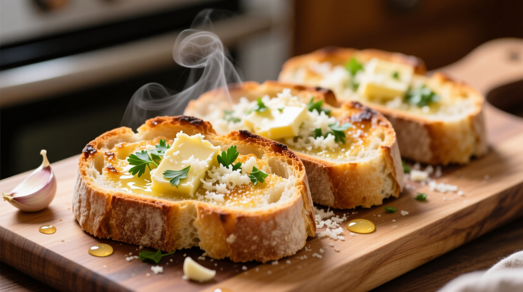 how do you make garlic bread with sliced bread