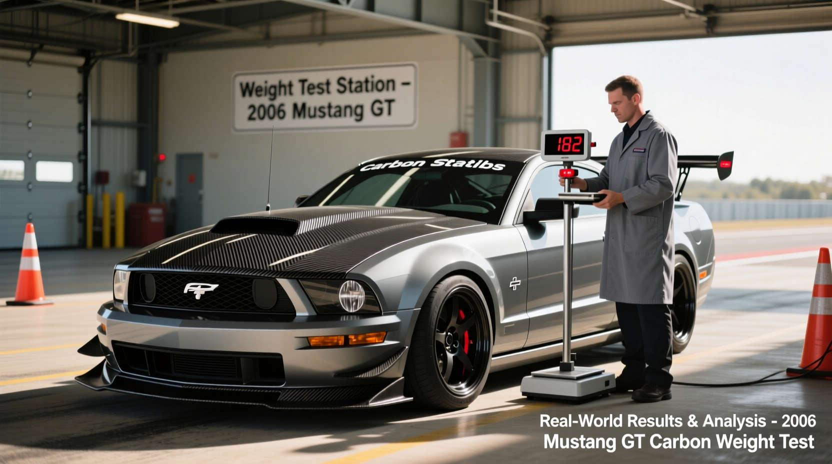 2006 mustang gt carbon weight test