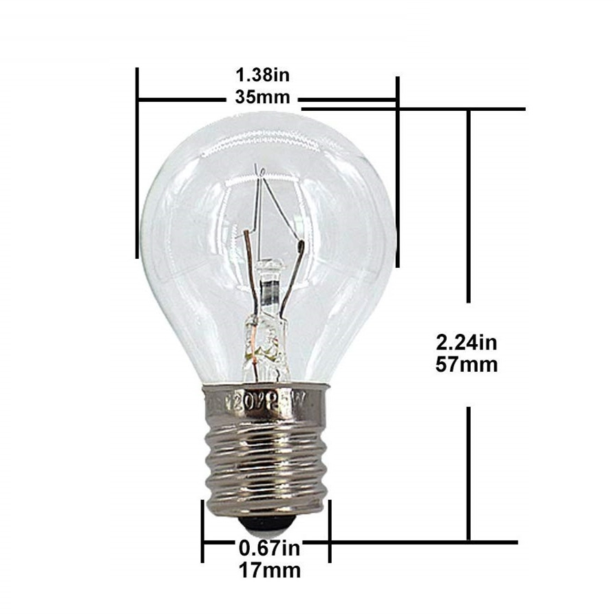4 Pack Lava Lamp Bulbs - 25W S11 Clear, E17 Intermediate Base, 120V Replacement Bulbs