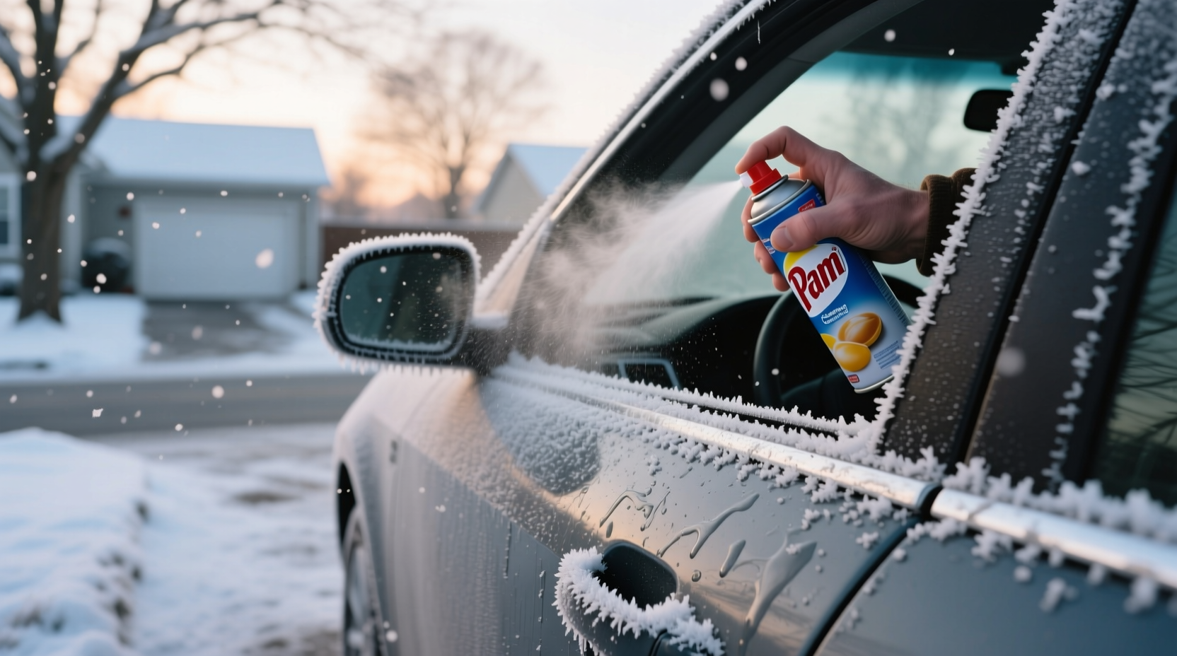 prevent car doors from freezing shut with cooking spray