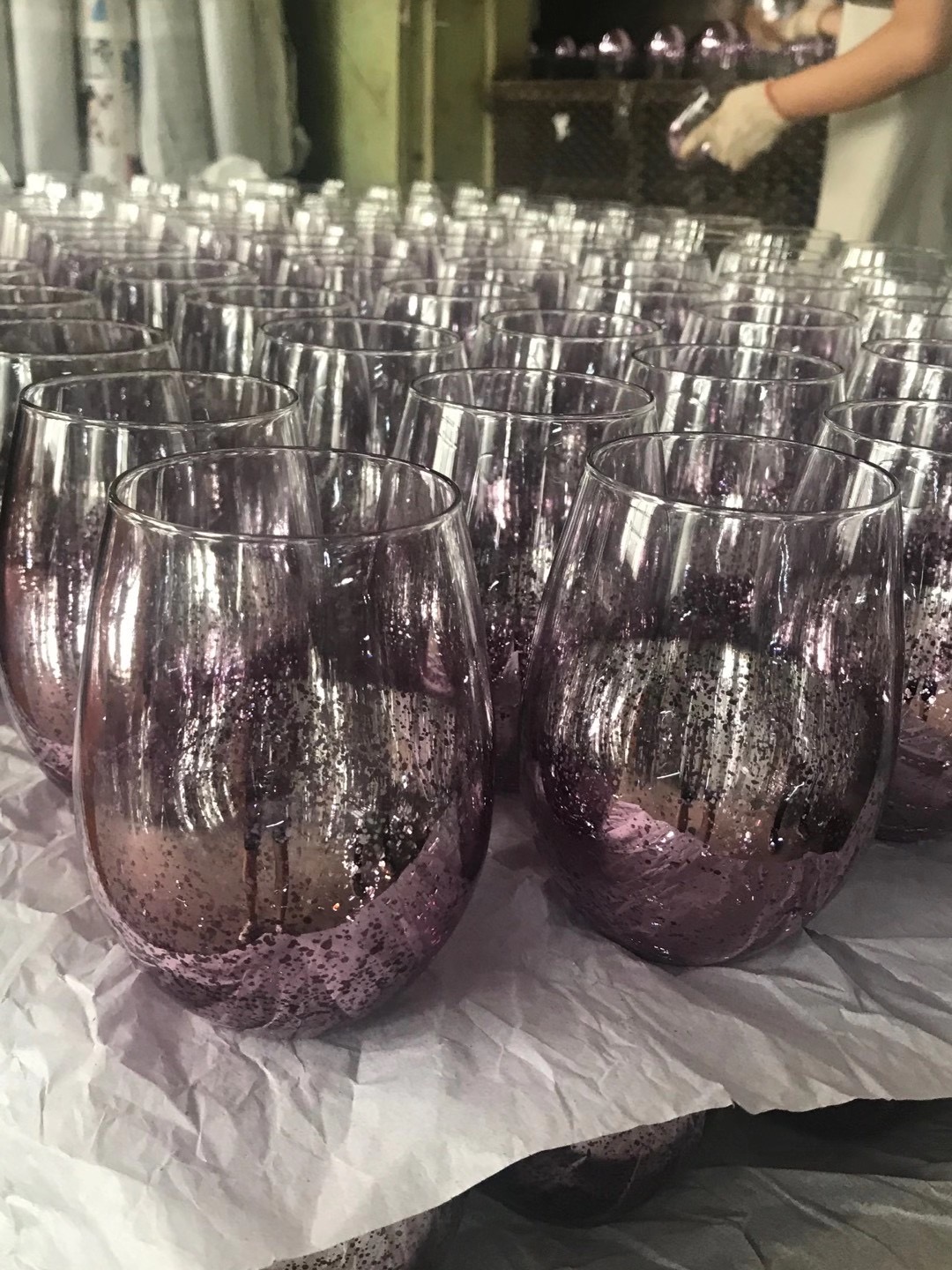 Colorful Plating OEM Egg Shape Glass Cup For Drinking Wine Whiskey Water Milk Cup