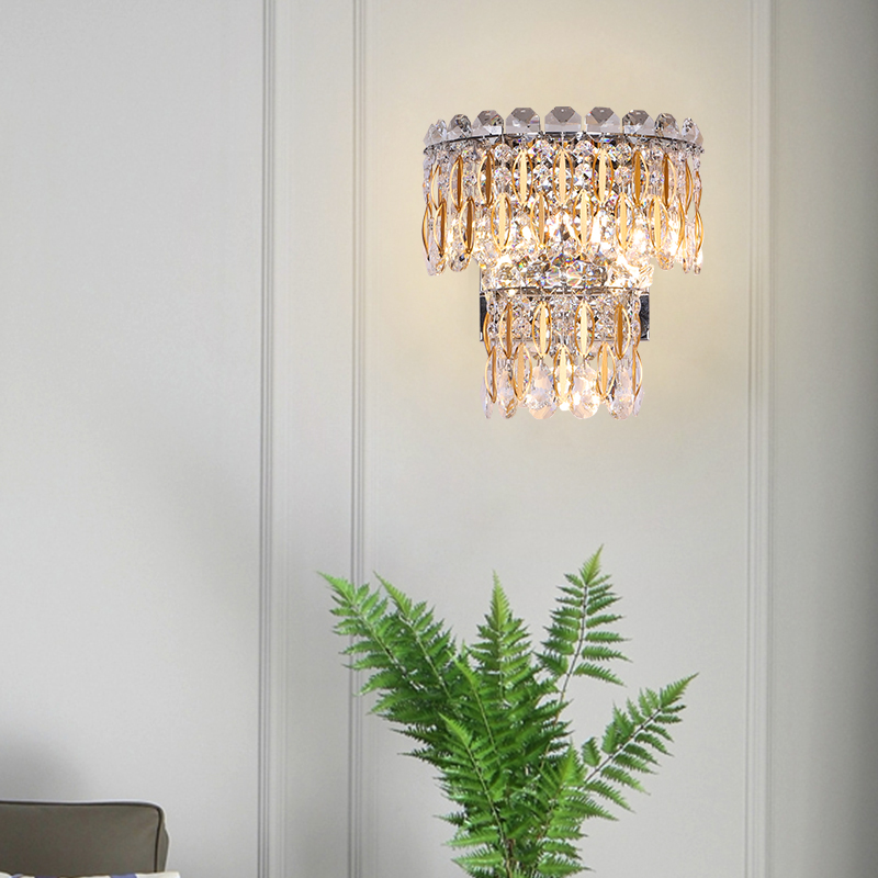 Modern indoor lamp decorative wall sconce lighting with led crystal wall scones