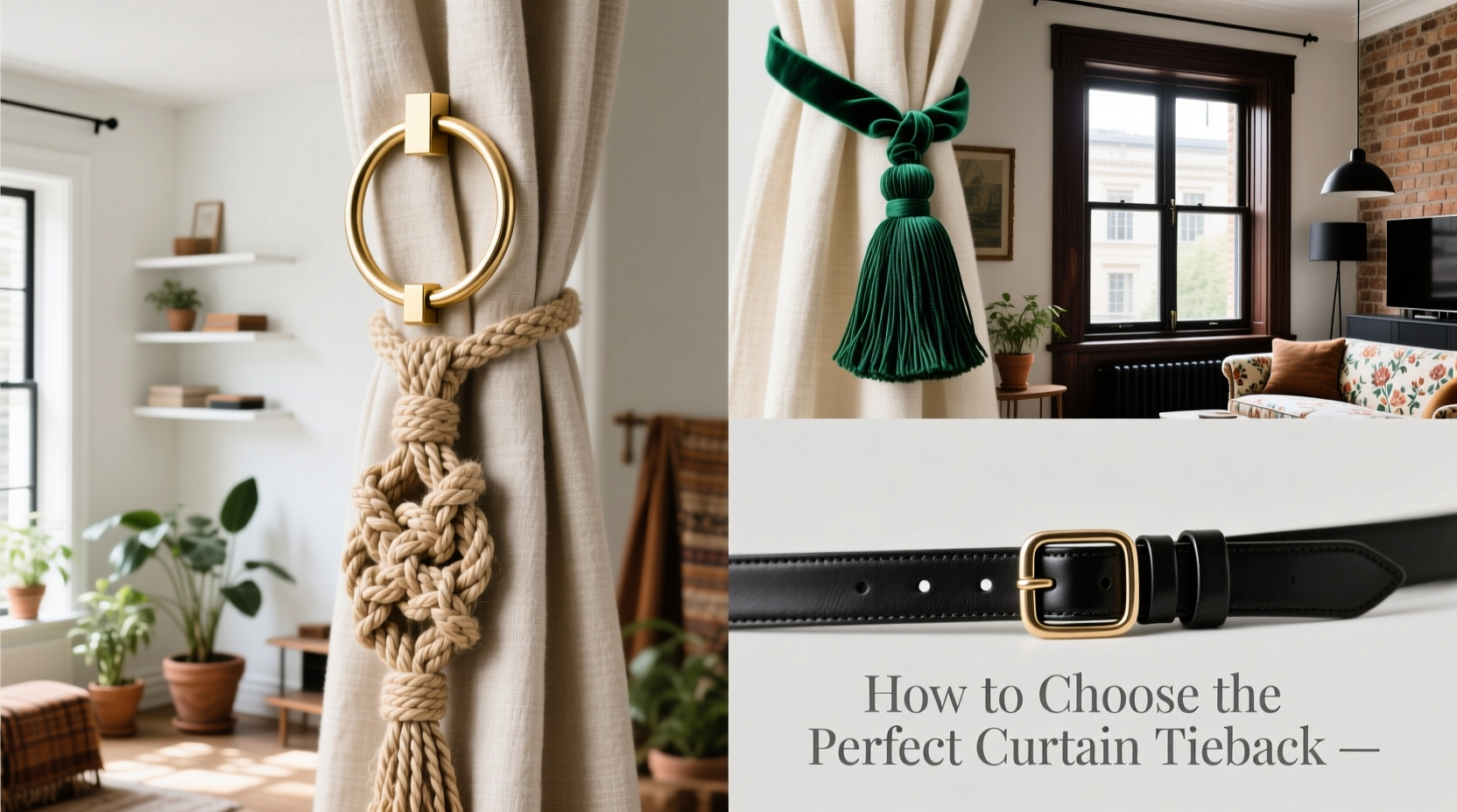 how to choose the perfect curtain tieback to complement your home decor style