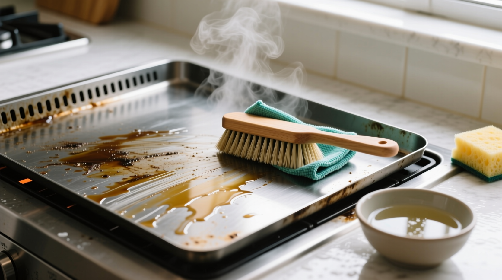 how to clean a flat top grill