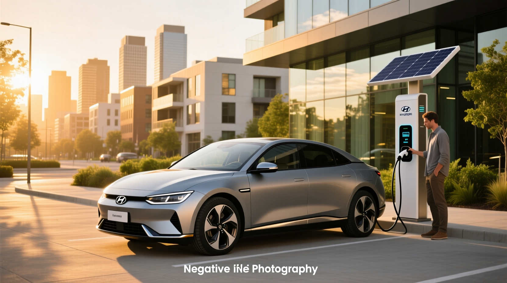 Hyundai plug-in hybrid vehicle showcasing exterior design and charging port