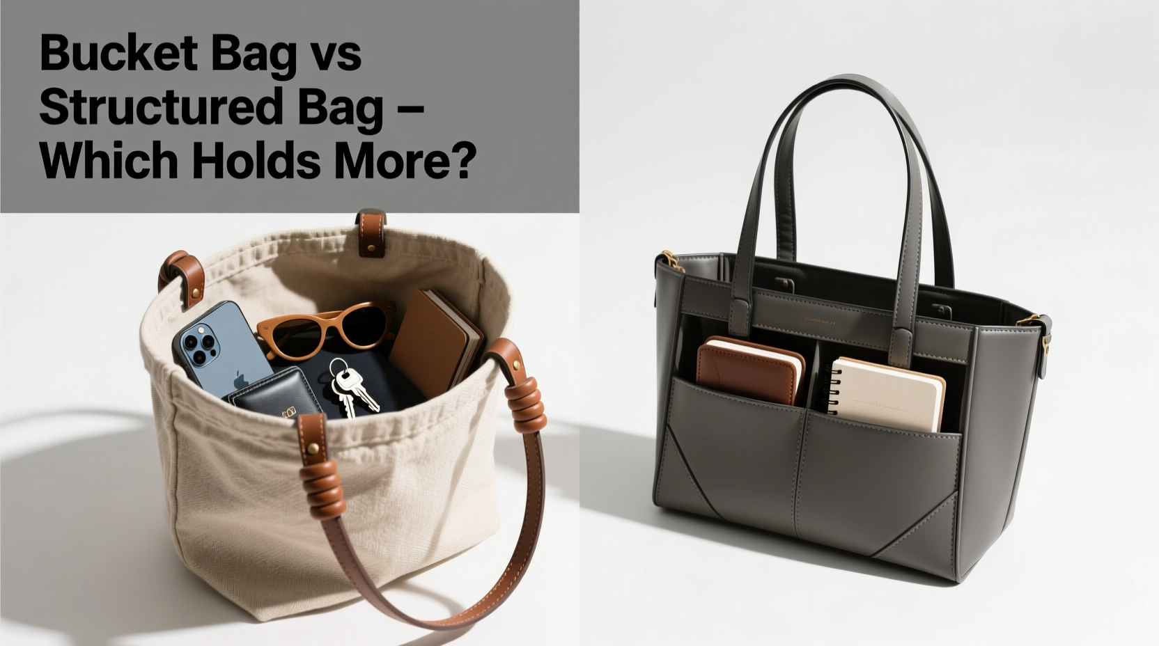 bucket bag vs structured bag which one actually holds more without looking bulky