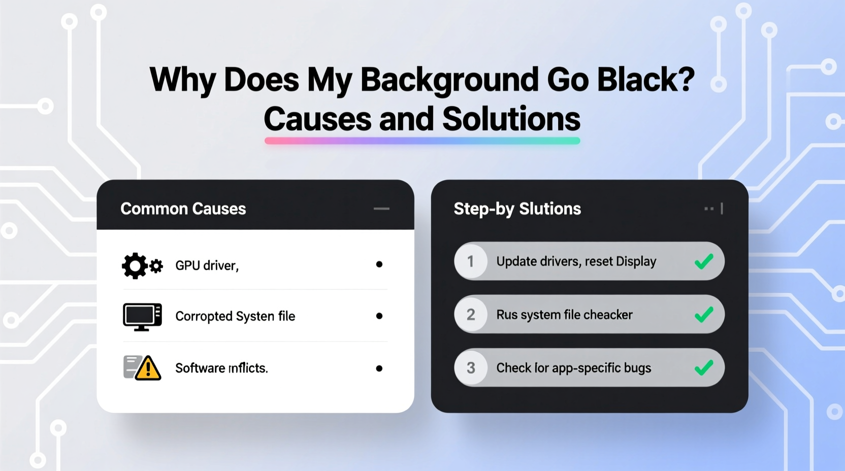 why does my background go black causes and solutions