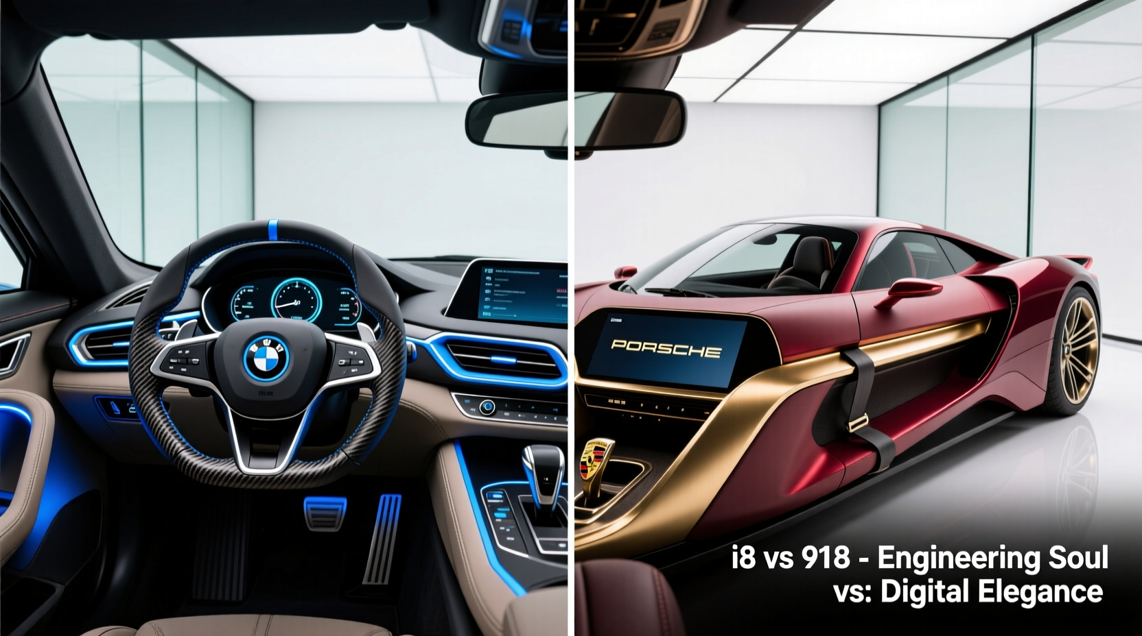bmw i8 vs porsche 918 interior