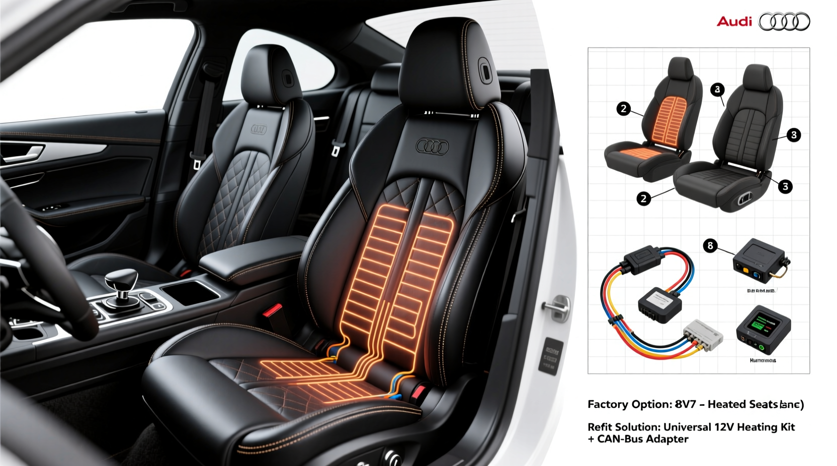 audi a5 b9 winter heated custom seats
