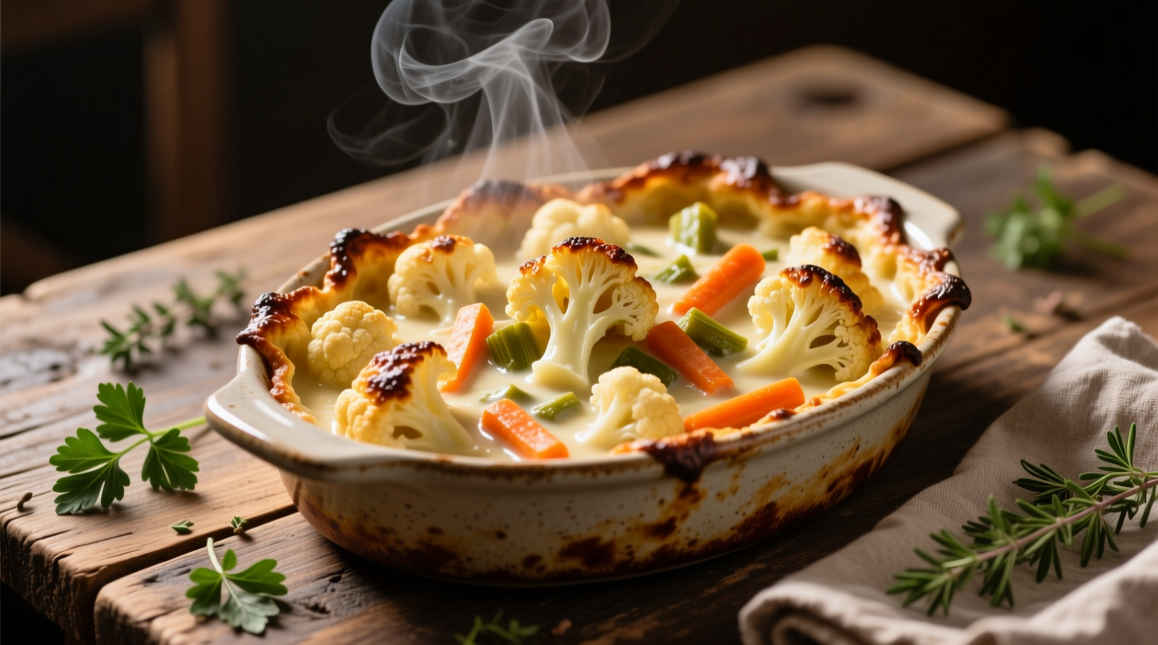 cauliflower and carrot bake