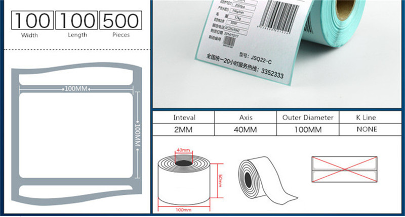 Barcode Printing stickers Thermal Label Roll Waterproof Adhesive Sticker 20 x 10 x 2000 labels per roll