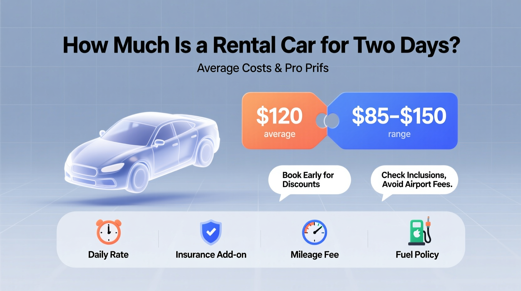 how much is a rental car for two days