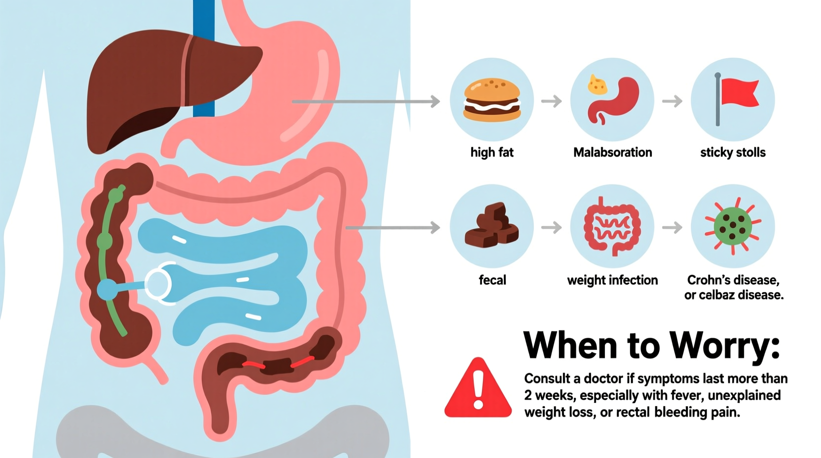 why are my stools sticky common causes when to worry