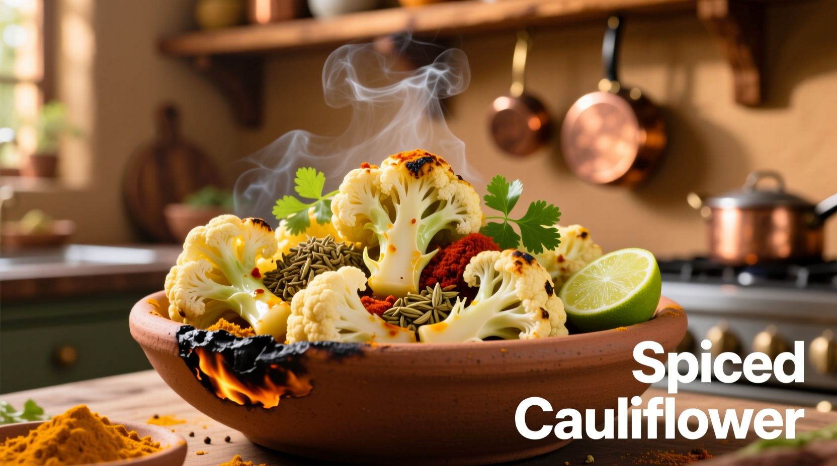 Fresh cauliflower florets with Indian spices