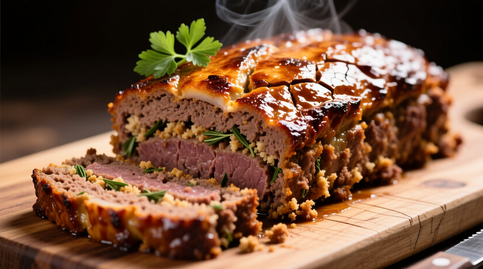 Perfectly baked meatloaf with golden crust