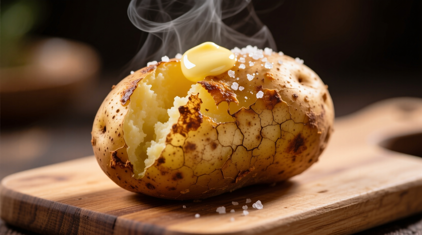 Perfectly baked potato with crispy skin and fluffy interior